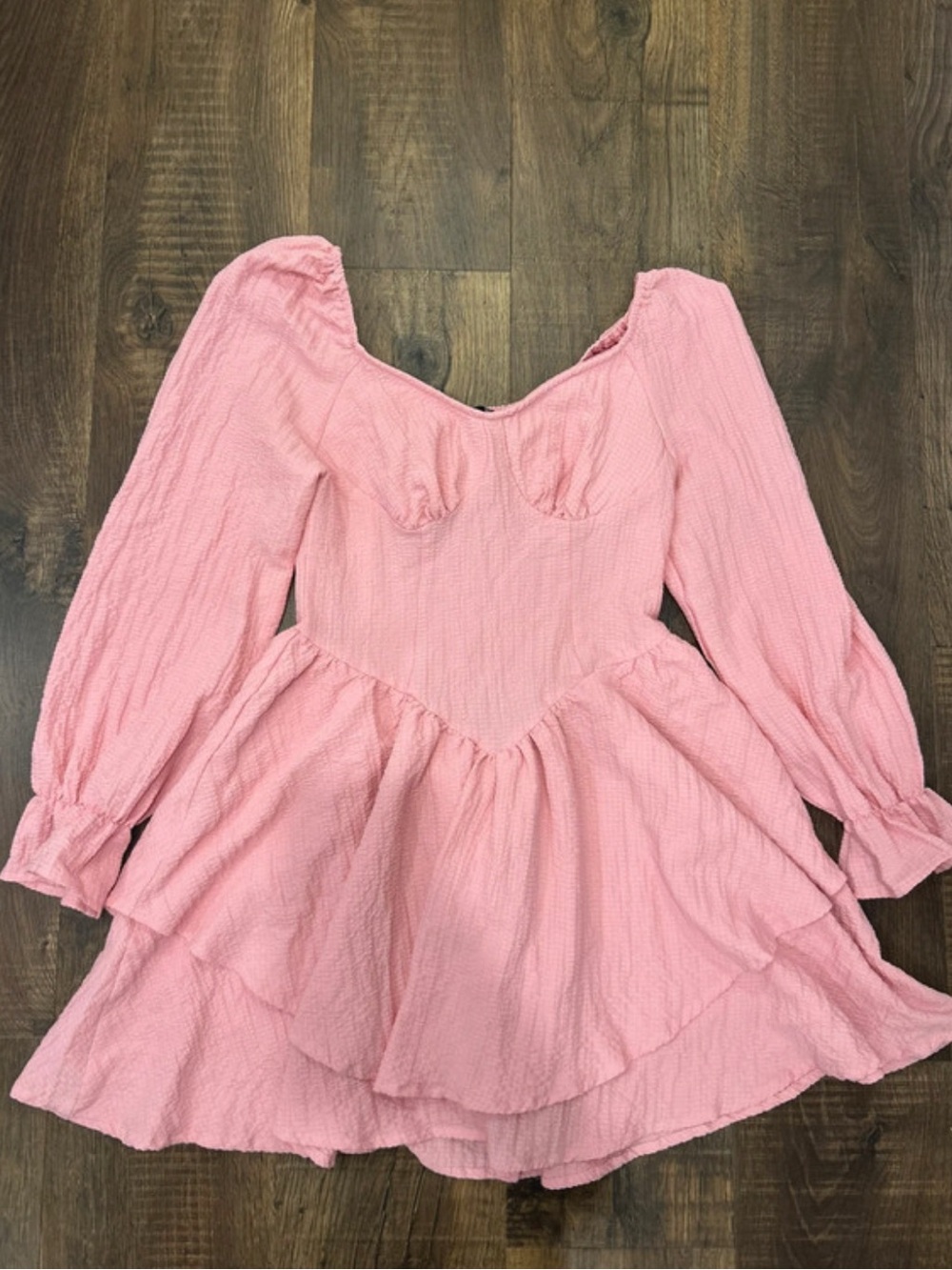 SHEIN Pink Long-Sleeve Dress